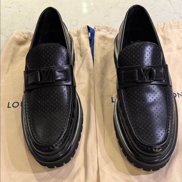 Louis Vuitton Black Monogram Loafers